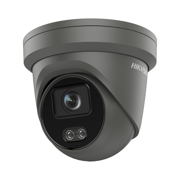 Hikvision DS-2CD2347G2-LU(2.8mm)(C)(GREY) Hikvision AcuSense 4MP fixed lens ColorVu turret camera with audio